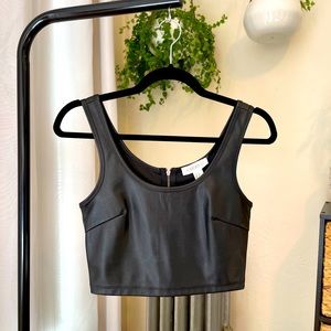 Forever 21 Faux Leather Moto Crop Top NWT size S